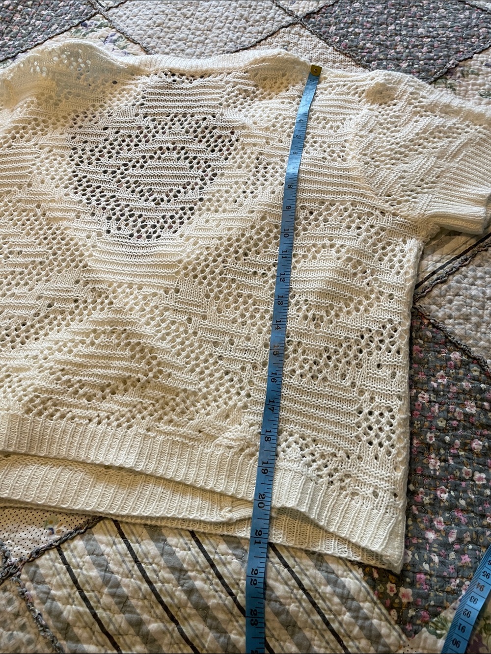 Guilty Open-Front Knit Cardigan - Cream crochet boho - Picture 15 of 15